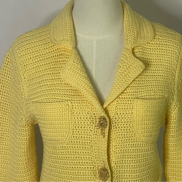 Cynthia Steffe crochet cotton 3/4 sleeve cardigan women’s Size S grandmacore - Picture 2 of 15